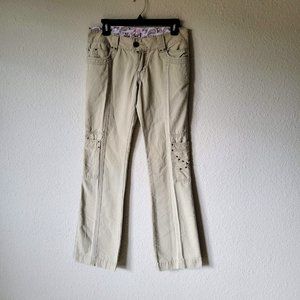 Y2K Studded Low-rise Cargo Pocket Bootcut Khakis